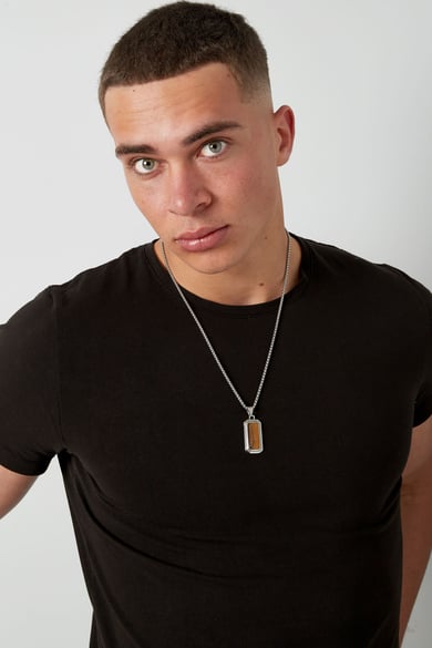 Mannen ketting met hanger - turquoise  h5 Afbeelding4